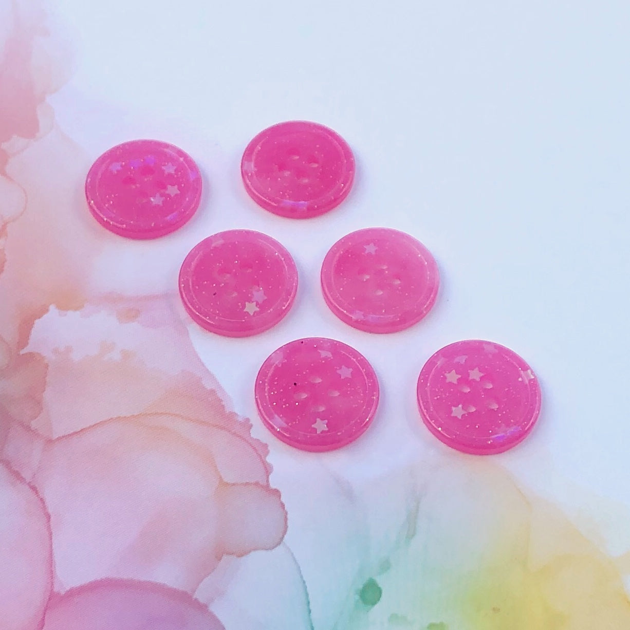 Pink Glitter Buttons 3/4 inch/19mm
