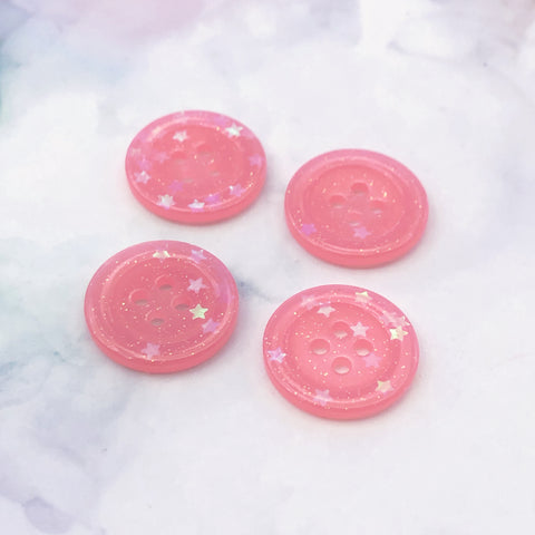 Light Pink Glitter Buttons 13/16 inch/2cm