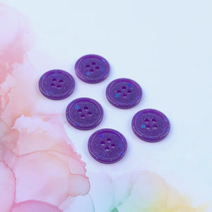 Purple Glitter Buttons 3/4 inch/19mm