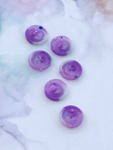 Purple, White Glitter Buttons 3/4 inch/19mm